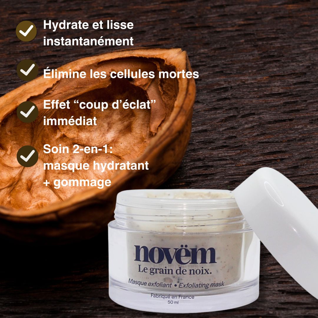 Masque Gommage Doux Peau Sensible à la Noix de Grenoble