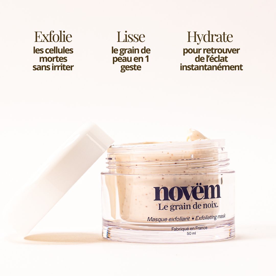 Masque gommage doux peau sensible à la Noix de Grenoble