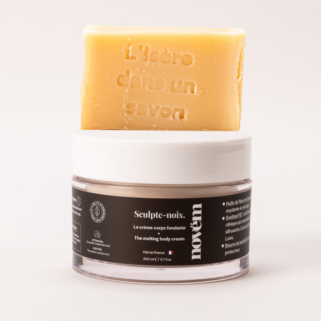 Duo corps apaisant – Crème nourrissante + Savon beurre de noix