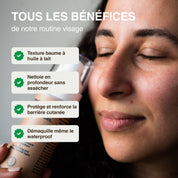 Baume Démaquillant & Nettoyant à l'huile de Noix – Peaux Sensible