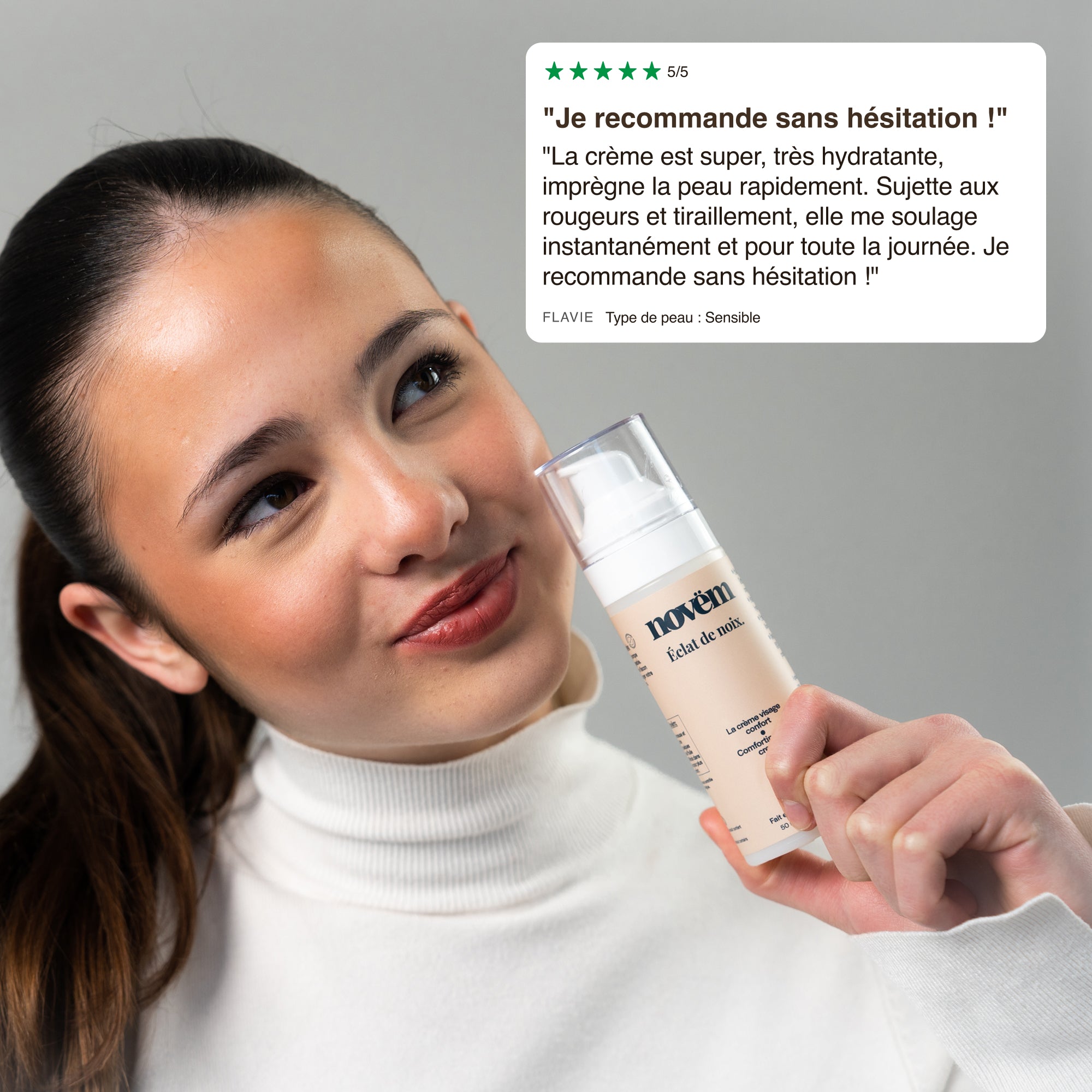 Crème Hydratante Visage Peaux Sensibles à l'Huile de Noix