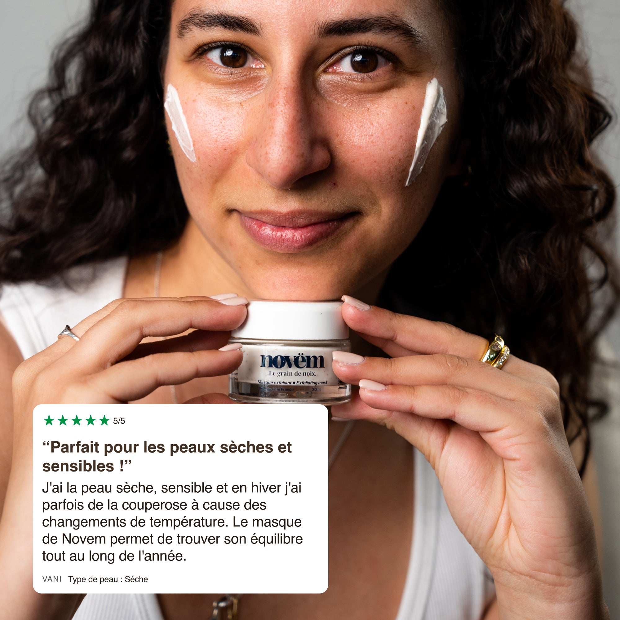 Masque Gommage Doux Peau Sensible à la Noix de Grenoble, format voyage