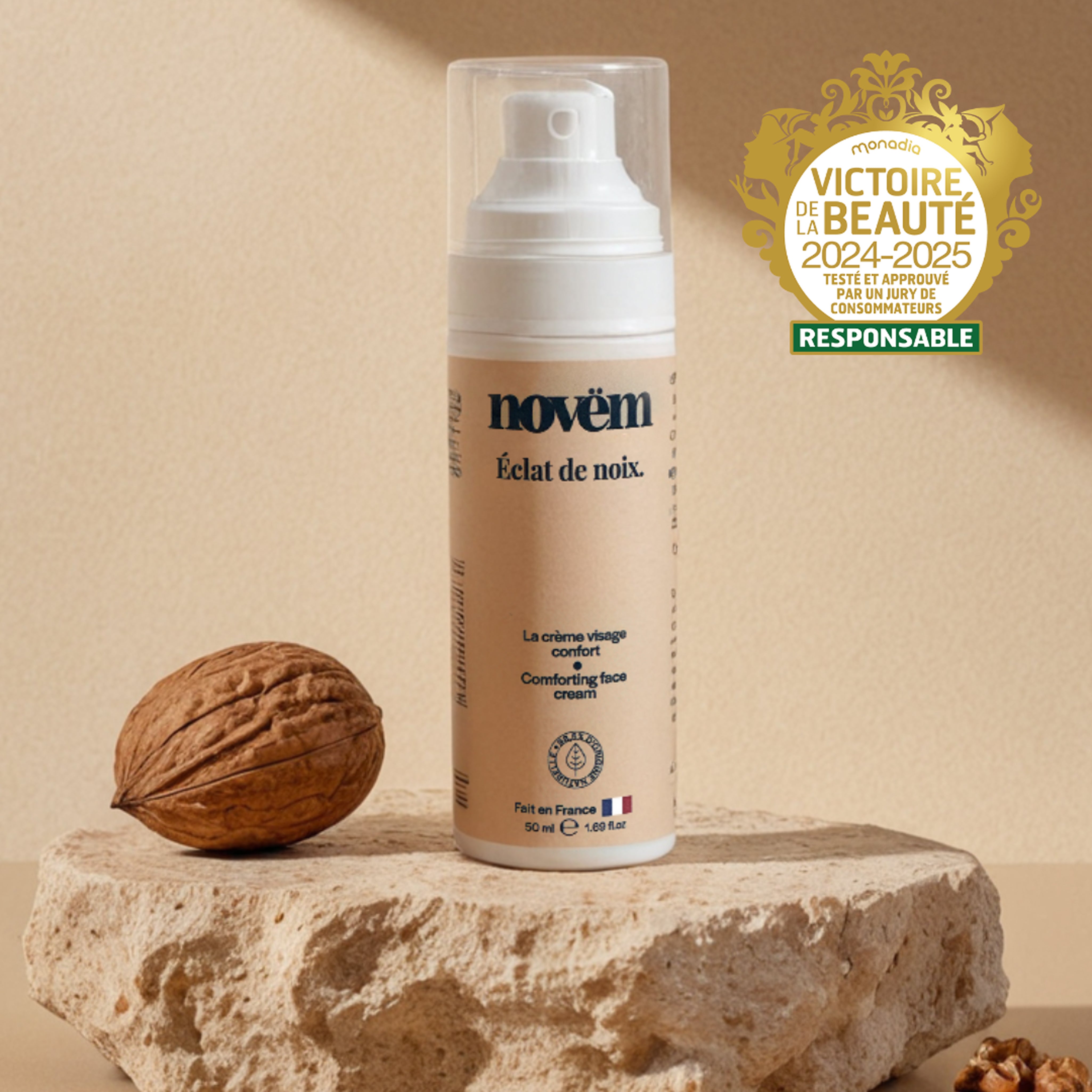 Crème Hydratante Visage Peaux Sensibles à l'Huile de Noix