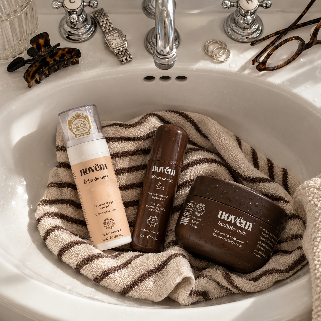 Routine hydratation: Crème Visage, Mains & Corps